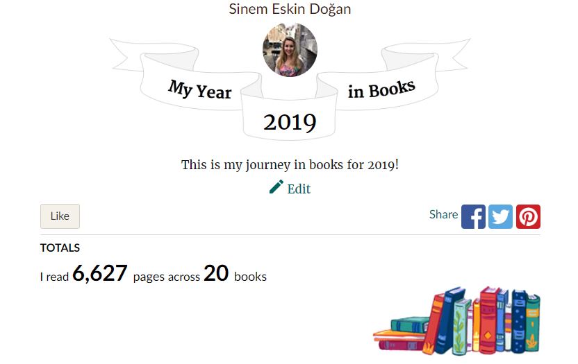 2019 Kitap Okuma İstatistiklerim. 2020 daha çok okuyacağım bir yıl olsun.